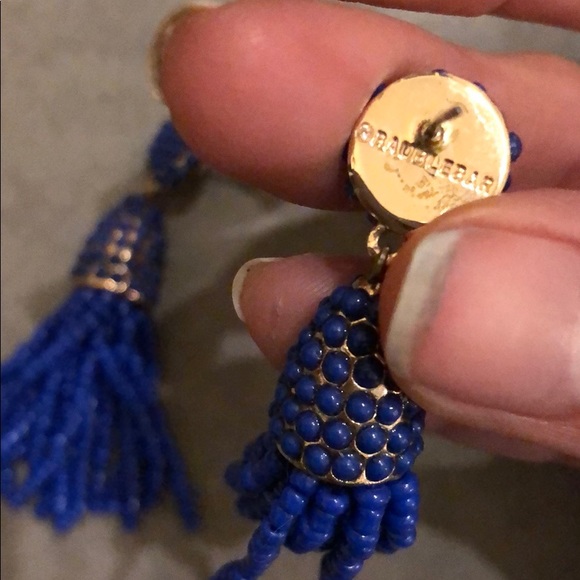 Beautiful cobalt bauble bar earrings - Picture 2 of 2